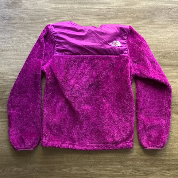 10/12 The North Face Girls Purple Fuzzy Hooded Jacket - Picture 3 of 4